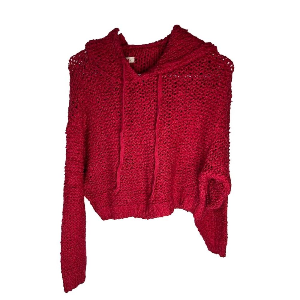Anthropologie Women's Hooded Pullover Sweater Red Size 2XS Casual Fall